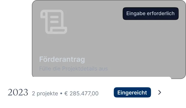 Den Status der Förderung jederzeit im Blick.