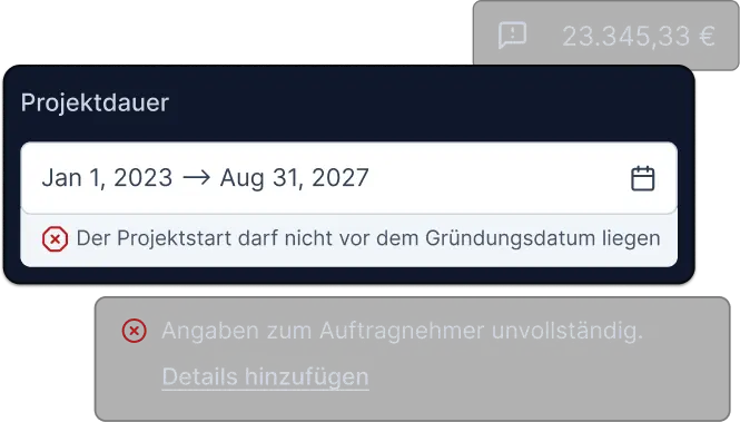 Keine Fehler, dank intelligenter Checks.