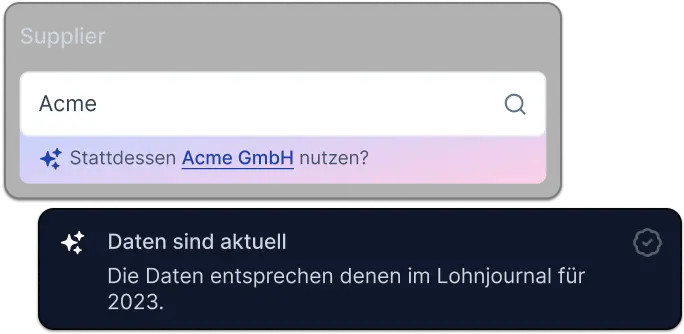 Hilfreiche Vorschläge, mit einem Klick genutzt.